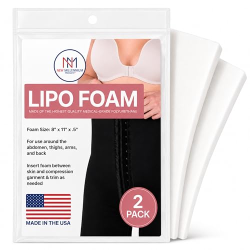 New Millennium Premium Lipo Foam Sheets: 2 Pack, Medical Grade, Made in USA