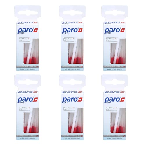 Paro Brush Stick | Interdental Brush Between Teeth, Implants and Braces, Flossing Interdental Tool for Tooth Cleaning | (1 x 10 St) - 6 Pack