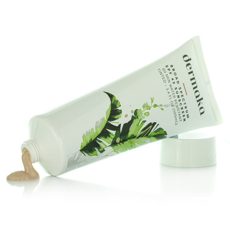 Dermaka Anti-Aging Sunscreen SPF 42 for All Skin Types – 3.4oz Water Resistant 80 min. Mineral-Based Lightly Tinted Sunscreen. Aloe Vera Lotion with Zinc Oxide. Moisturizes, Heals & Protects Skin! - BeesActive Australia