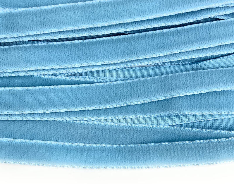 Vintage 3/8'' Velvet Ribbon Pastel Blue n Velvet ,5 -10 Yards-Made in France -Light Blue Velvet (3/8'' Aralia Rose Pink #495-10 yds) (3/8'' Velvet Ribbon Pastel Blue Velvet 10 Yards) 3/8'' Velvet Ribbon Pastel Blue Velvet 10 Yards - BeesActive Australia