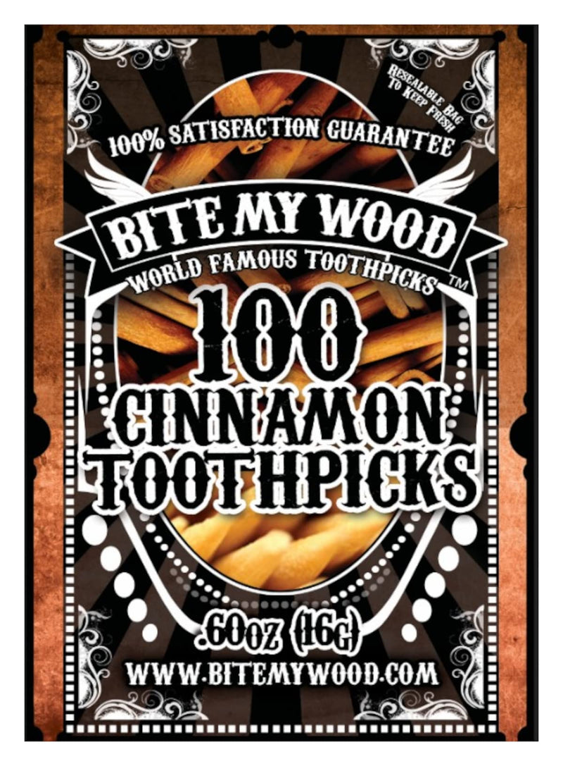 Bite My Wood Cinnamon Toothpicks - Triple Infused Flavor Red Hot Cinnamon Toothpicks Helps With Bad Oral Habits, Zero Calories, Keto Friendly, Appetite Control Aid - 100 Count - BeesActive Australia