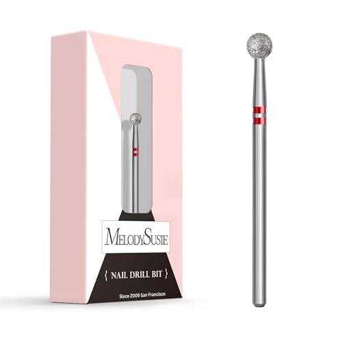 MelodySusie Ball Shape Cuticle Clean Nail Drill Bit 3/32'', Professional Safety Carbide Diamond Nail Bit Nail Cleaner for Cuticle Dead Skin Nail Prepare, Two Way Rotate, Manicure Nail Salon Supplies Fine - F 4mm Ball Cuticle Bit