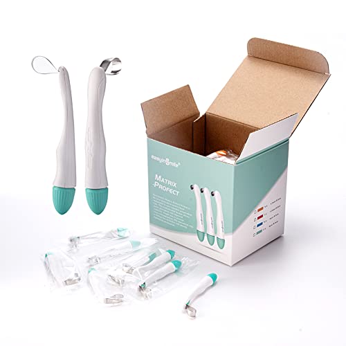 SNAWOP Dental Matrix Bands 50PCS Metal Matrices Standard/Curved Matrix-Profecto with Adjustable Retainer for Crownwork (6MM Curved) 6MM Curved