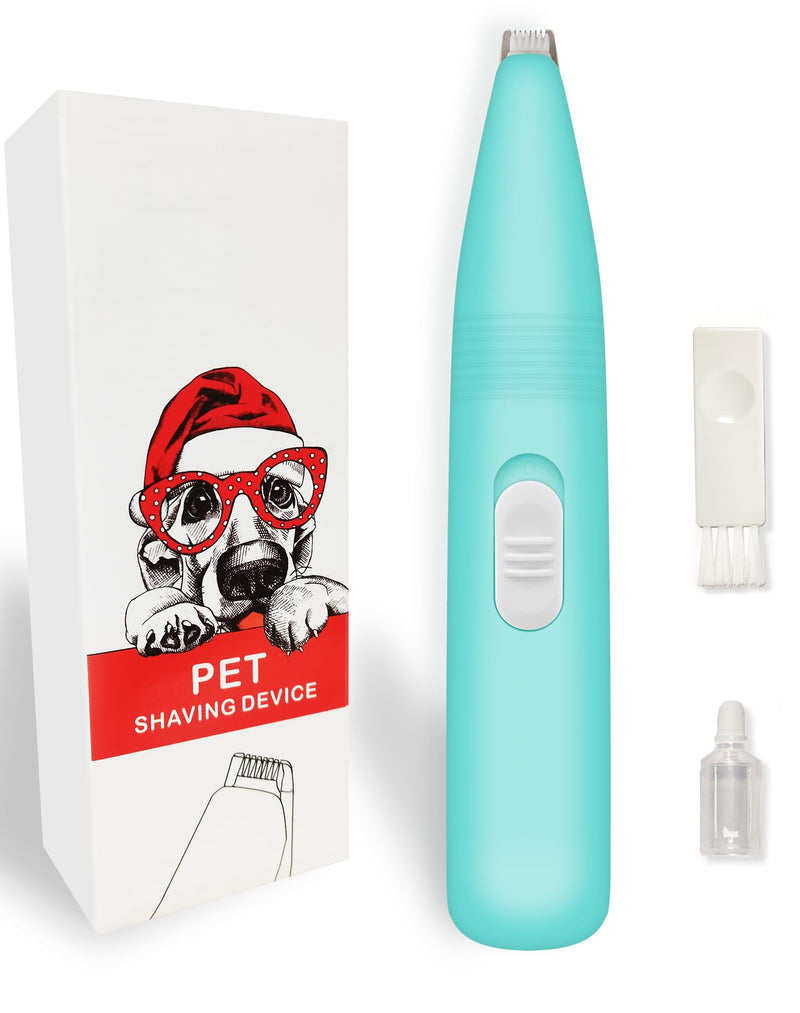 Dog Grooming Clippers, Dog Paw Trimmer with Detachable Ceramic Blade for Trimming Small Areas of Pet's Hair, Low Noise Paw Grooming Shaver for Cat's Eyes Face Ears Paws (Blue) Blue - BeesActive Australia