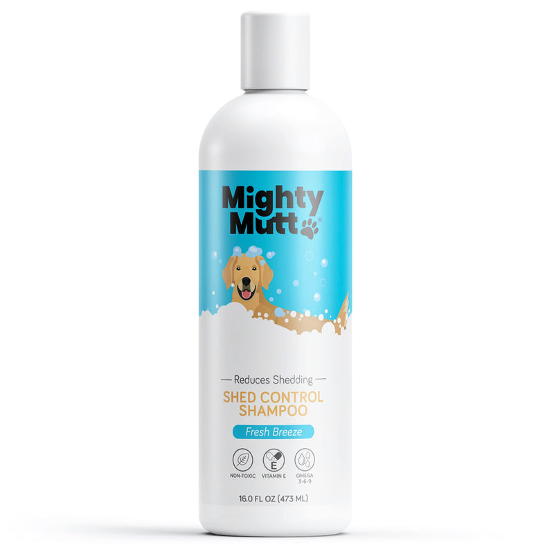 Mighty Mutt Shed Control Shampoo – Deshedding Dog Shampoo | Fresh Scent | Softens & Nourishes Coat | Reduces Shedding | Hypoallergenic, Anti-itch Dog Shampoo Shedding Control – Fresh Breeze | 16 fl oz - PawsPlanet Australia