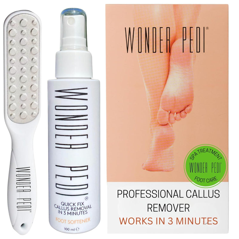 Callus Remover - Three Minutes Quick Fix- Foot File Rasp - Instant Foot Exfoliating Softener Peel Spray, Heels Callus Scrubber File - Home Spa Pedicure Treatment. Wonder Pedi 1 Count (Pack of 1) - BeesActive Australia