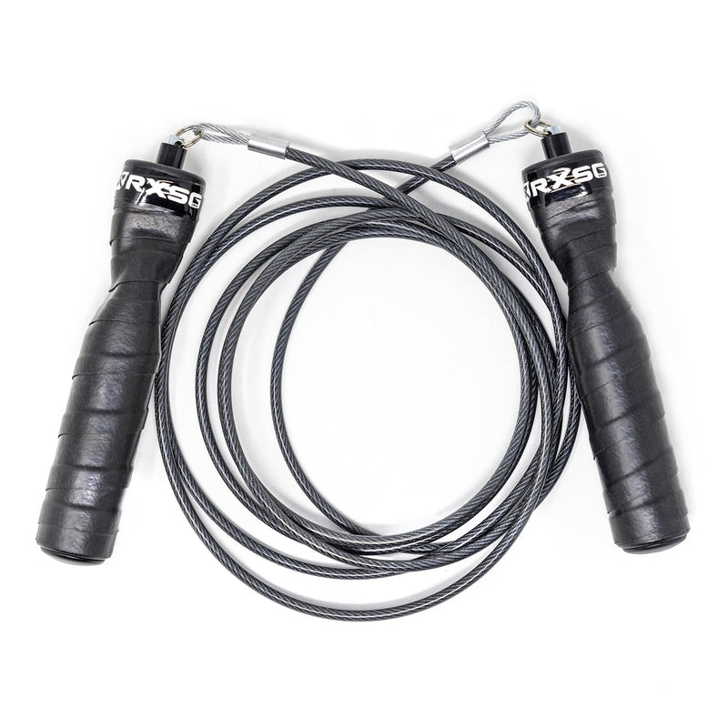 Rx Smart Gear Jump Rope - Black Ops Ergonomic Handles with Trans Black Cable Buff 3.4 | Jump Smart Weighted Speed Rope for Sports & Fitness, MMA, HIIT, Cardio Workout 8'0" - BeesActive Australia