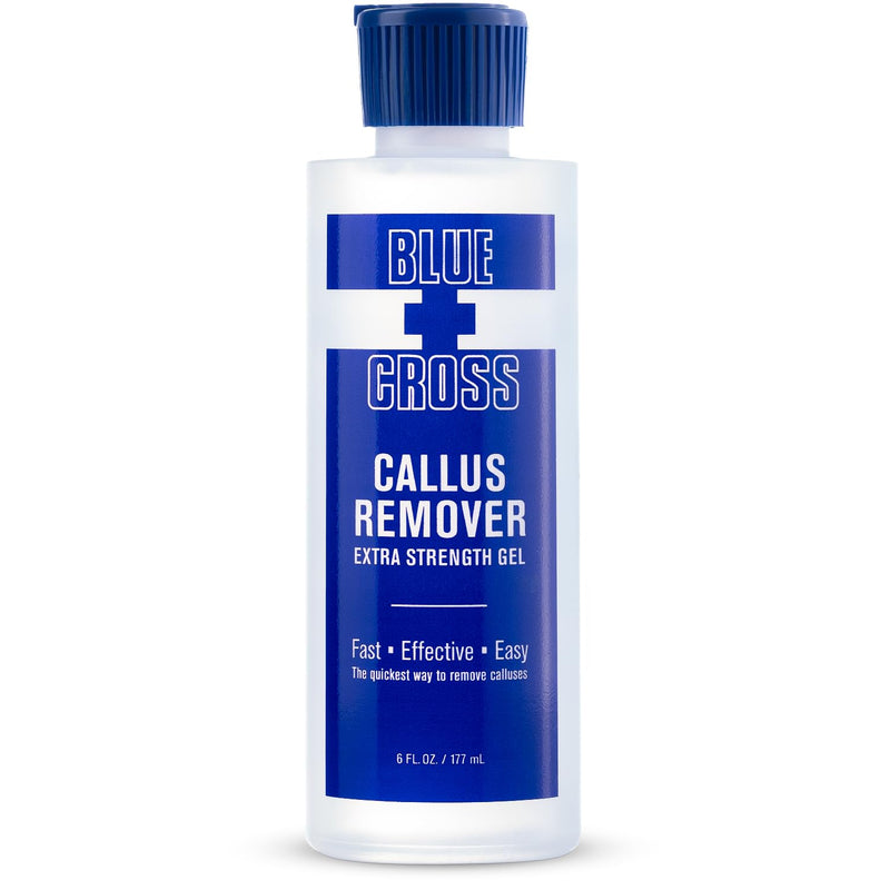 Blue Cross Callus Remover Gel for Feet or Heel, Extra Strength Professional Nail Care, File, Shaver, Scrubber & Pumice Stone Alternative for at Home Manicure/Pedicure Results, 6oz 6 Count (Pack of 1)