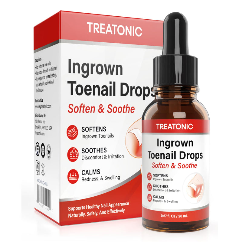 Treatonic Ingrown Toenail Treatment - Ingrown Toenail Pain Reliever and Softener Kit for Easy Trimming with Silicone Gel Toe Caps Ingrown Toenail Drops - BeesActive Australia