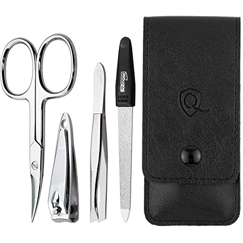 marQus manicure set 4-piece travel set with file from Solingen nail care set nail scissors set and nail set Black