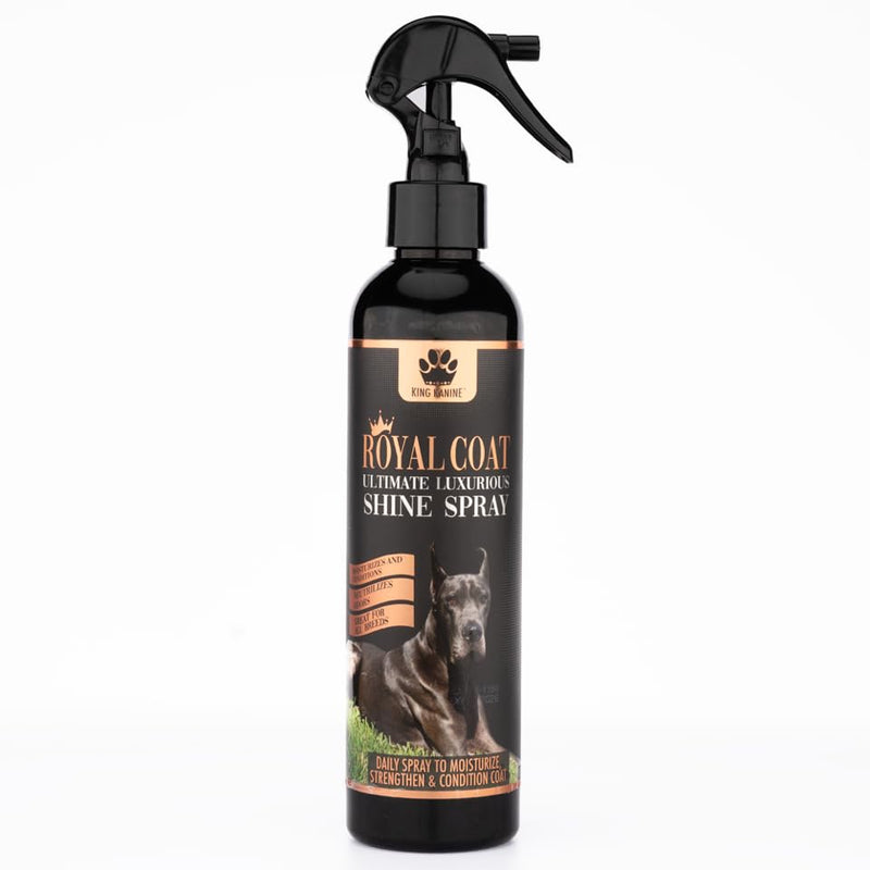 King Kanine Coat Shine Dog Spray - Royal Coat Dog Spray Deodorizer Perfume - Premium Moisturizing Coat and Shine Spray - Promotes Soft Healthy Skin - 8oz - PawsPlanet Australia