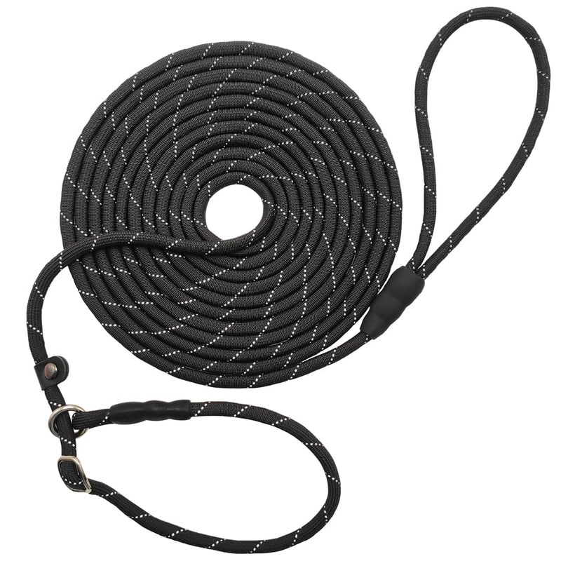 BTINESFUL 10FT / 15FT / 20FT Anti-Choke Slip Lead Dog Leash, Reflective 1/3” Rope Leash Long Training Lead for Small Medium Dogs black 10ft * 1/3" - BeesActive Australia