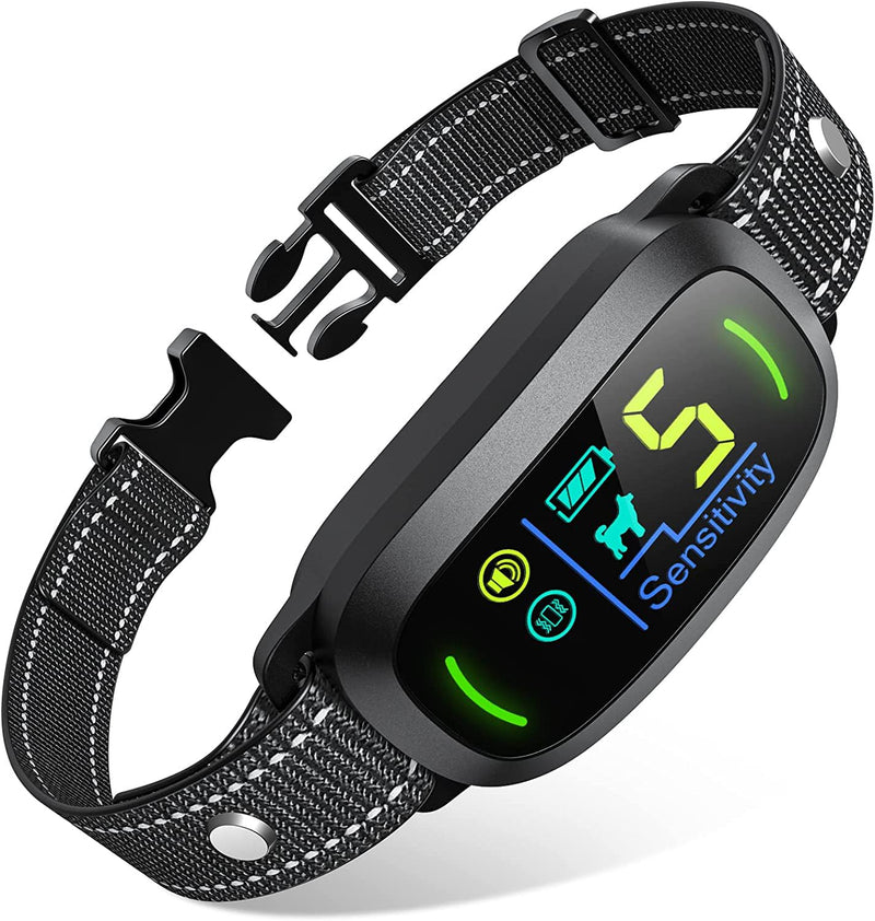 Dog Bark Collar, Rechargeable Smart Collar, Anti Barking Training Collar with 5 Adjustable Sensitivity Beep Vibration, Bark Collar for Large Medium Small Dogs (Black) Black - BeesActive Australia