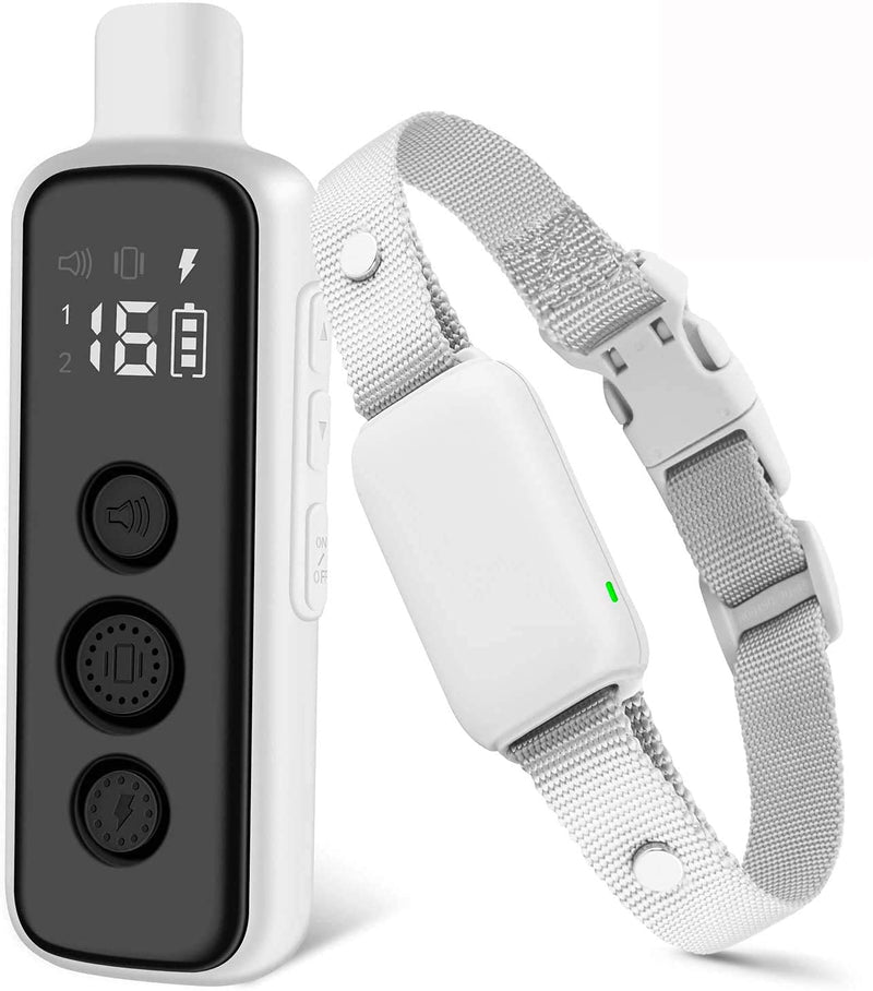 Bousnic Shock Collar for Dogs - Waterproof Rechargeable Dog Electric Training Collar with Remote for Small Medium Large Dogs with Beep, Vibration, Safe Shock Modes (8-120 Lbs) (Grey) Grey - BeesActive Australia