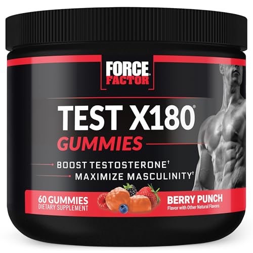 Force Factor Test X180 Gummies, Testosterone Booster Supplement for Men 60 Count (Pack of 1)
