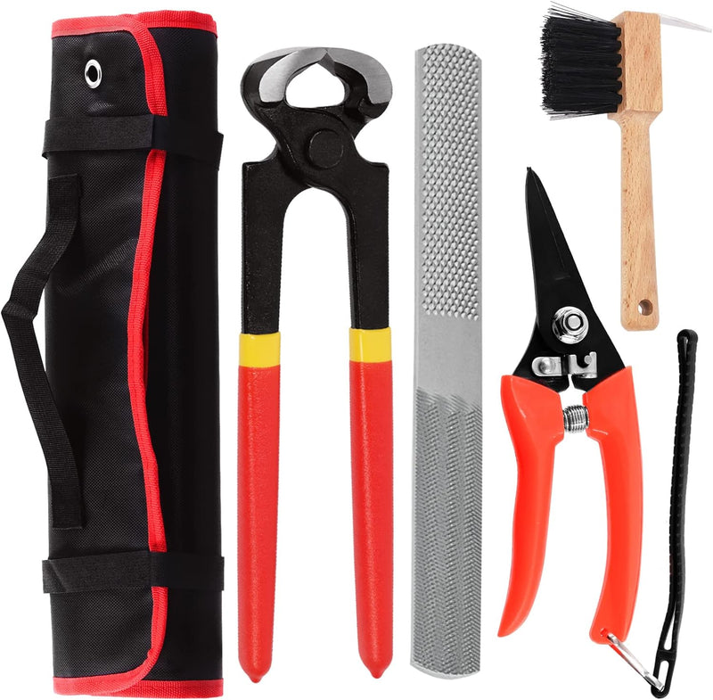 long river 8 inch Farrier Tool Kits （5 Piece） Mini Rasp Hoof File Equine Metal Shears Farriers Hoof Nipper for Goat Pig - BeesActive Australia
