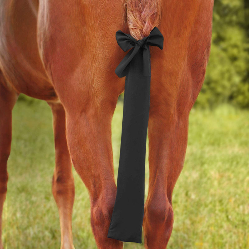 Harrison Howard Stretchy Tail Bag Breathable Horse Tail Guard Slip on Design Protect Horse Tail 2 Strand Closure Straps Keep Tail Clean & Protected 22" L Length Makes Grooming Easy-Classic Black Classic Black - BeesActive Australia