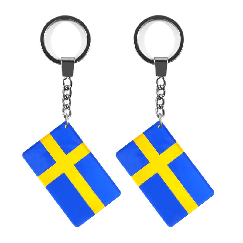 QQSD Sweden Flag Keychain Swedish Key Ring (2 Pack) - BeesActive Australia