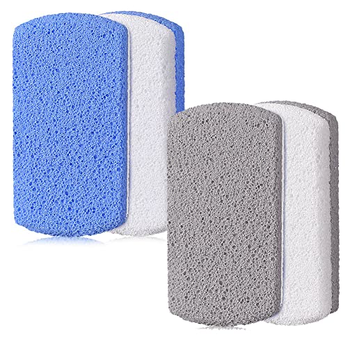 4Pcs Double Side Glass Pumice Stone Foot Scrubber Foot Pedicure Exfoliating Tool for Feet Hard Skin Callus Remover Foot Care Suppiles