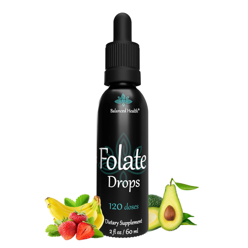 Folate Drops - 120 Servings, 2oz, Butterscotch Flavor, 500mcg L-5-MTHF Folic Acid Supplement 2 Fl Oz (Pack of 1)