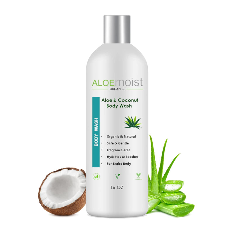 AloeMoist Organic Body Wash Moisturizing Shower Gel – Sensitive Skin Body Wash – No Added Scent, Dye or Gluten – Moisturizing Body Wash Women & Men w/Coconut, Aloe, Honey, Vitamin E - BeesActive Australia