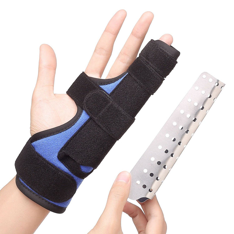 Pinky & Ring Finger Splint for Straightening, Metacarpal Splint, Boxer Fracture Finger Brace, Hand Brace with Finger Support for Dislocated, Broken Joint and Mallet Finger, Fits for Men and Women Normal L/XL