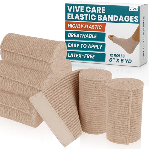 Vive Care Elastic Bandage with Adhesive Closure 6" x5yd - Medical Tape 6 in