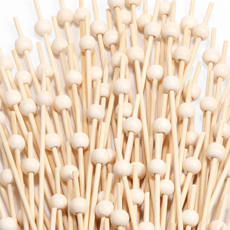 200 Pcs Cocktail Picks, 4.7 Inch Toothpicks for Appetizers, Bamboo Cocktail Sticks Skewers for Drinks, Desserts, Charcuterie, Wedding Party Fancy Toothpicks, Natural Pearl Mini Food Picks Decorative 200 Pcs Natural - BeesActive Australia