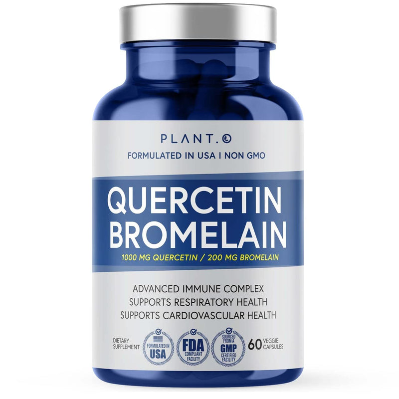 Quercetin with Bromelain Supplement ǀ Quercetin 1000mg Bromelain 200mg per Serving ǀ Support Immune & Respiratory System, Joints, Bruising ǀAll Natural 60 Veg Caps - BeesActive Australia