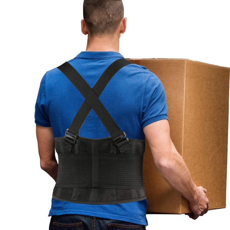 PAZAPO Back Brace Men and Women - Lower Lumbar Support for Heavy Lifting - Lower Back Support Belt with Removable Suspenders-Adjustable Back Belt for Workout, Back Pain Relief, M/L(30-37 Inches) Medium/Large(30-37 Inches) - BeesActive Australia