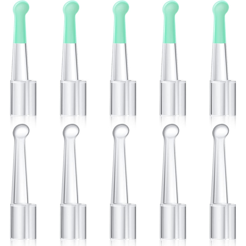 Nuanchu 10 Pcs Ear Spoon Tips Ear Cleaner Replacement Set for 3.5 mm Otoscope Plastic Cleaner Tips Reusable for Teens Adults Family Health Care(Transparent, Light Green) Transparent, Light Green - BeesActive Australia