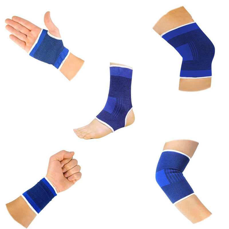 BNYD 10-Piece Compression Support Brace Set for Knee, Elbow, Wrist, Palm & Ankle — Full Body Pain Relief, Sports Injury Protection, Joint & Muscle Support for Men & Women (5 Pairs) - BeesActive Australia