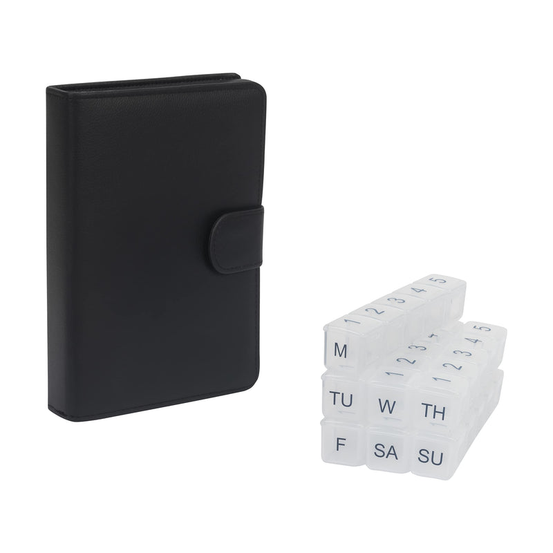 e-Pill 5 Times a Day x 7 Day Large Weekly Pill Organizer, Vitamin and Medicine Pill Box - with Discreet Case (Clear) Clear