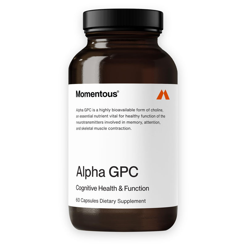 Momentous Alpha GPC Supplement, Nootropic Formula, Brain Support, 300mg | Supports Cognitive & Muscle Function, Memory, & Focus, NSF Certified for Sport, Non-GMO & Gluten-Free (60 Servings)