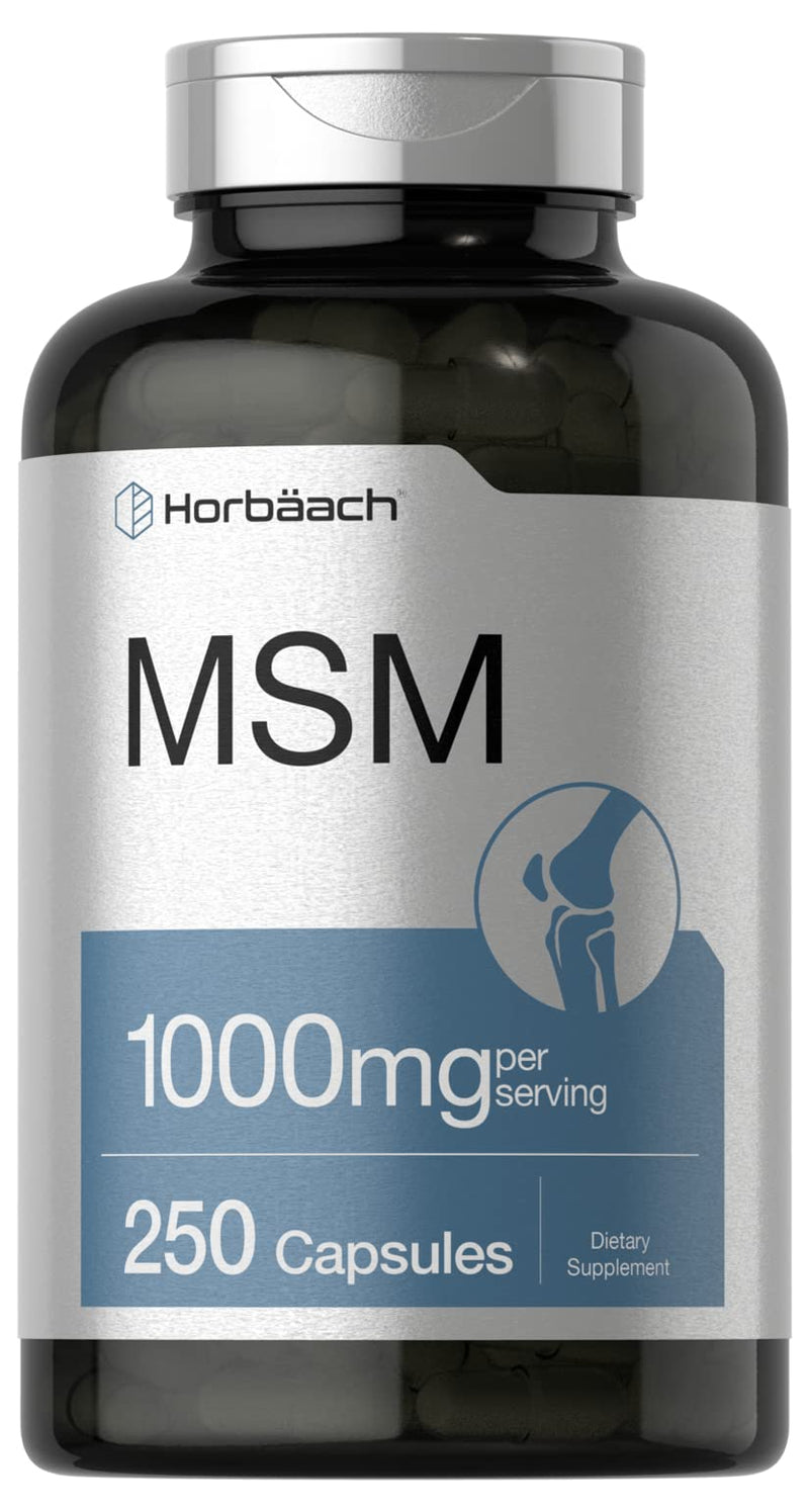 Horb√§ach MSM Supplement Capsules | 1000mg | 250 Count | Non-GMO and Gluten Free Formula | Methylsulfonylmethane 250 Count (Pack of 1)