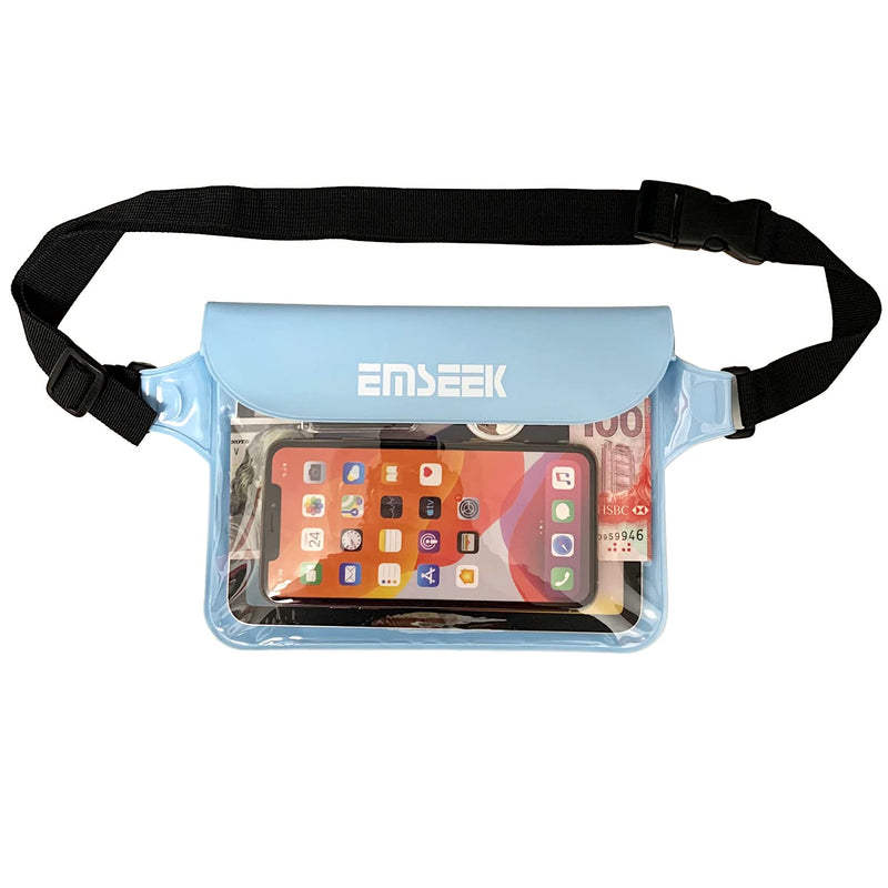 Waterproof Waist Pouch Dry Belt Bag Fanny Pack Keep Your Key Fob Wallet Kindle Phone Dry Perfect For Swim Surf Snorkel(Blue) Blue - BeesActive Australia