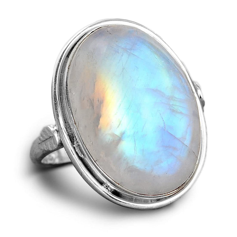 Boho-Magic Sterling Silver Moonstone Ring for Women Oval Gemstone Boho jewelry 7 - BeesActive Australia