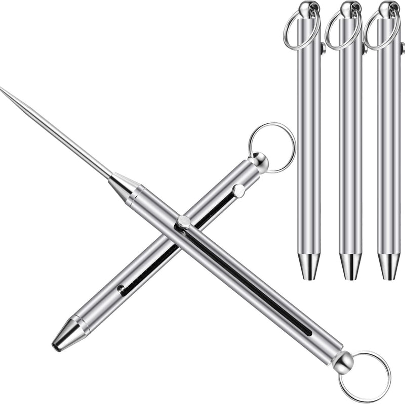 3 Pieces Titanium Telescopic toothpicks | Integrated Design Telescopic Toothpick with Titanium Protective Case Holder | Metal Pocket Toothpick Stainless Steel Toothpick - BeesActive Australia