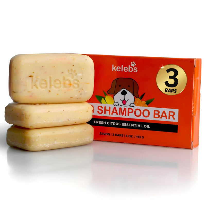 Deodorizing Dog Shampoo for Smelly Dogs | Puppy Shampoo | Organic Pet Shampoo for Dogs | Natural Dog Shampoo Bar | Citrus Essential Oils | Eco-Friendly | Zero Plastic Waste | Vegan | 3 Pack - BeesActive Australia