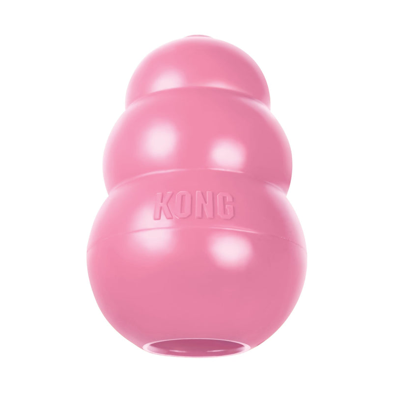 KONG Puppy - Natural Teething Rubber Chew Toy for Dogs - Stuffable Dog Toy for Extended Playtime - Chew & Fetch Toy for Puppies - for Small Puppies - Pink Small (Pack of 1)