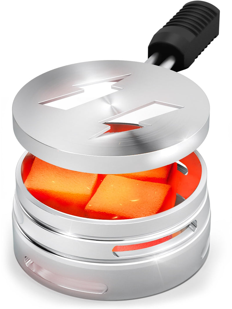 M. ROSENFELD Hookah Coal Holder - Hookah Charcoal Holder – Hookah Heat Management System - Hookah Head for Shisha Hookah Flavor - Hookah Accessories - Hookah Flavor Saver Hookah Coal Cover HULI Silver - BeesActive Australia