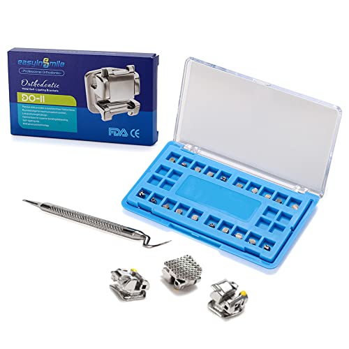 SNAWOP Orthodontic Self-Ligating Brackets 20PCS Dental Metal Braces with Open Tools Slot. MBT 022 3-4-5 with Hooks MBT 022 3-4-5 Hooks