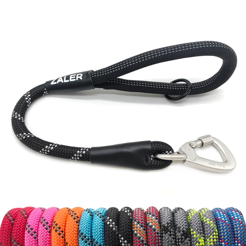 ZALER Short Dog Leash, 26 Inches Rope Traffic Leashes for Dogs, Reflective Dog Lead with O-Ring, Heavy Duty Pet Leash for Large and Medium Dogs (26'' Black) - BeesActive Australia
