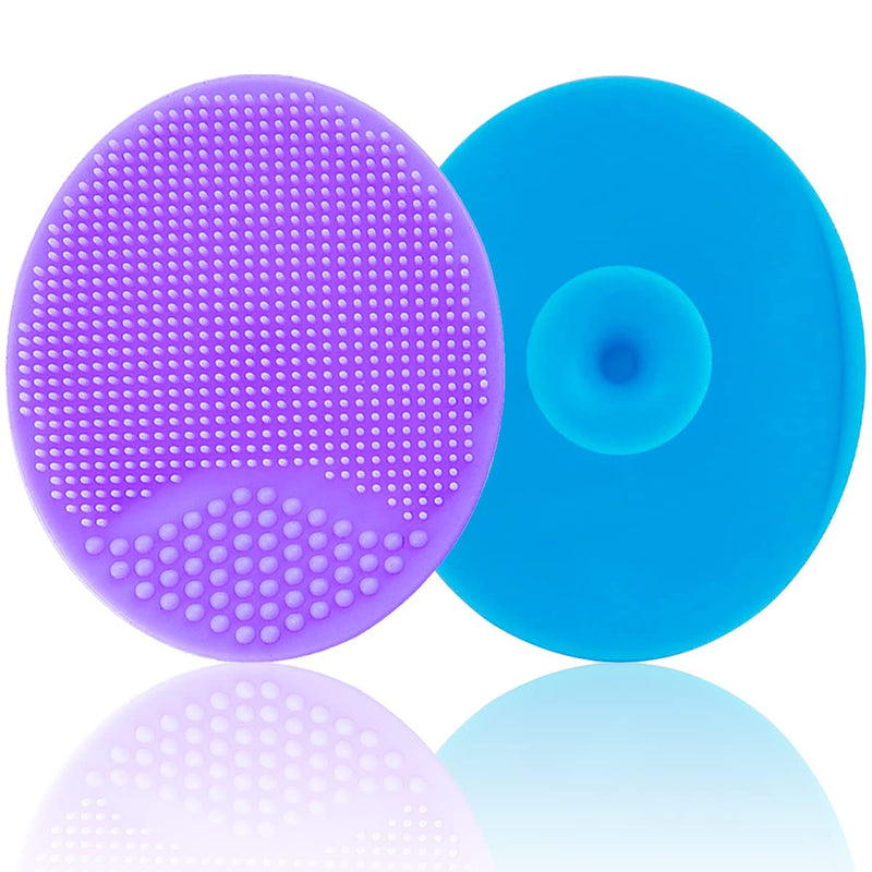 Baby Cradle Cap Brush, Toddler Bath Brush, Toddler Newborn Silicone Scrubbers Exfoliator Brush | The SkinSoother Baby Essential for Dry Skin, Cradle Cap and Eczema (Large - Purple & Blue) Large - Purple & Blue - BeesActive Australia