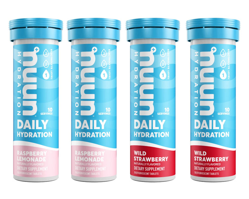 Nuun Hydration Daily, Wellness Electrolyte Tablets, Mixed Berry, 4 Pack (40 Servings) Lemonade,Mixed Berry 10 Count (Pack of 4) - BeesActive Australia