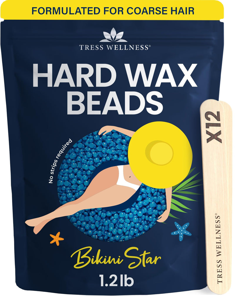 Tress Wellness Hard wax beads for hair removal - For sensitive skin - Bikini Star 1.2lb Seakissed 1.2 Pound (Pack of 1) - BeesActive Australia