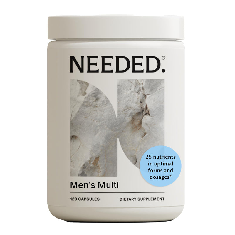 Needed. Multivitamin for Men, Men's Fertility Supplement, 30 Day Supply | 25 Optimal Nutrients For Fertility & Men's Health, Mens Multivitamin with Vitamin D3 2000IU, B12 Vitamins, 200 MCG Selenium