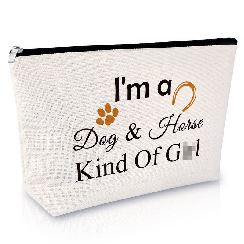 Dog Lover Gift for Women Makeup Bag Horse Lover Gift Horseshoe Gift for Dog Mom Equestrian Gift for Daughter Cosmetic Bag Funny Birthday Graduation Gift for Teen Christmas Gift Travel Cosmetic Pouch Horse lover gift Makeup Bag 2 - BeesActive Australia