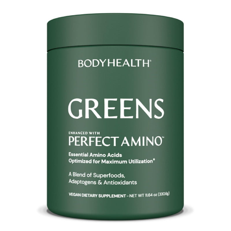 BodyHealth Greens Enhanced with PerfectAmino - Daily Superfood Green Apple Smoothie Powder with Vegetables, Fruit, Antioxidants, Prebiotics, Probiotics, Fiber, and Protein - 30 Servings 12.2 Ounce (Pack of 1) - BeesActive Australia