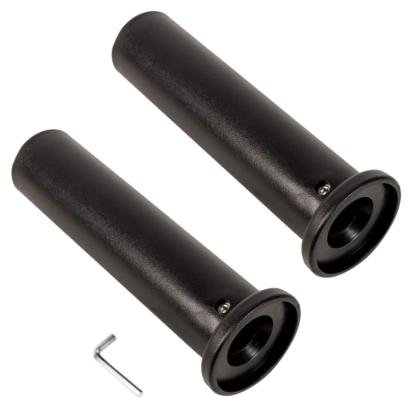 SERIOUS STEEL FITNESS Nylon Olympic Adapter Sleeve 8" - Convert 1" Bars or Posts to 2" Olympic Bars or Posts. Includes Removeable end Cap for Longer Posts. Wide Base (Flange - Pair)